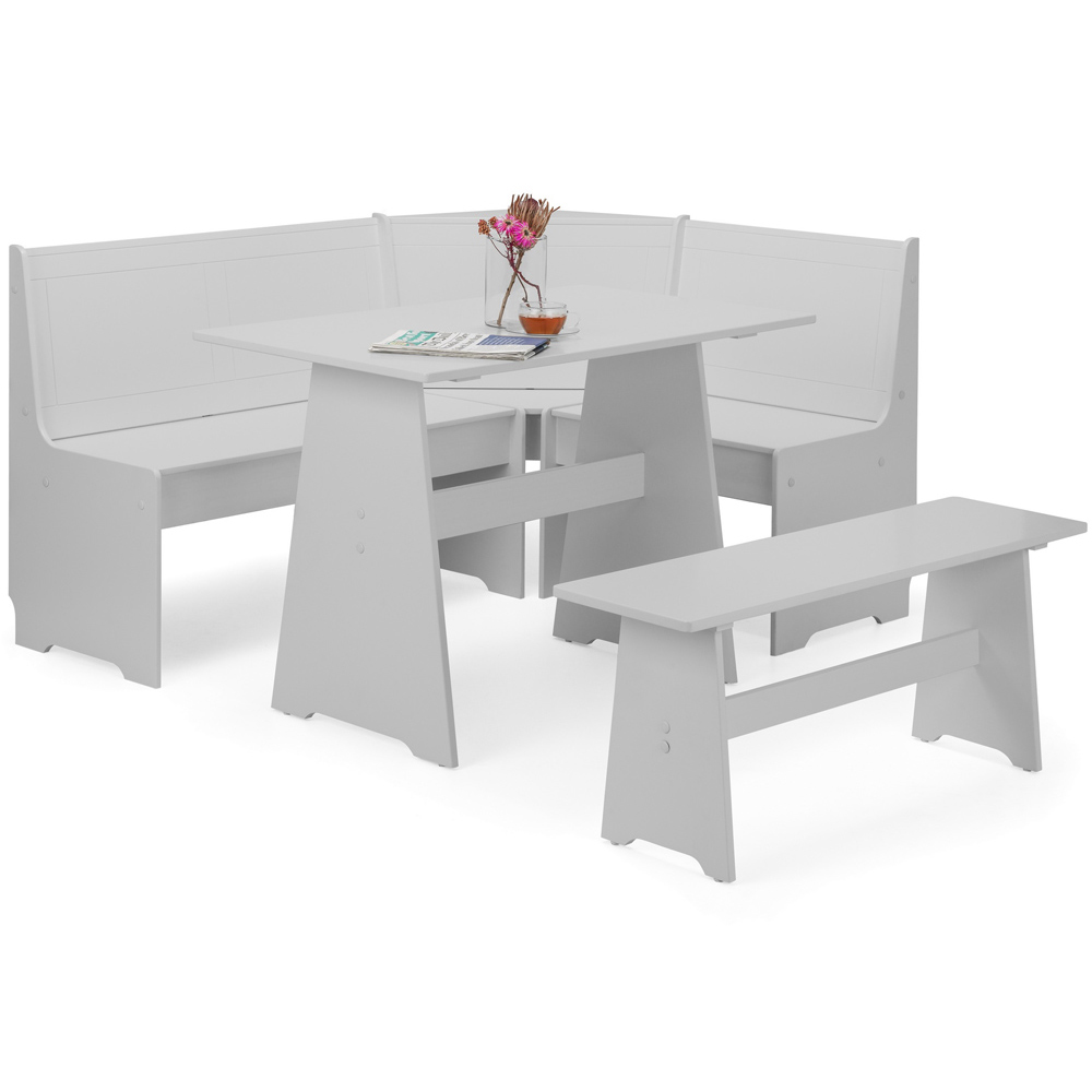 Julian Bowen Newport 5 Seater Corner Dining Set with Storage Bench Dove Grey Image 2