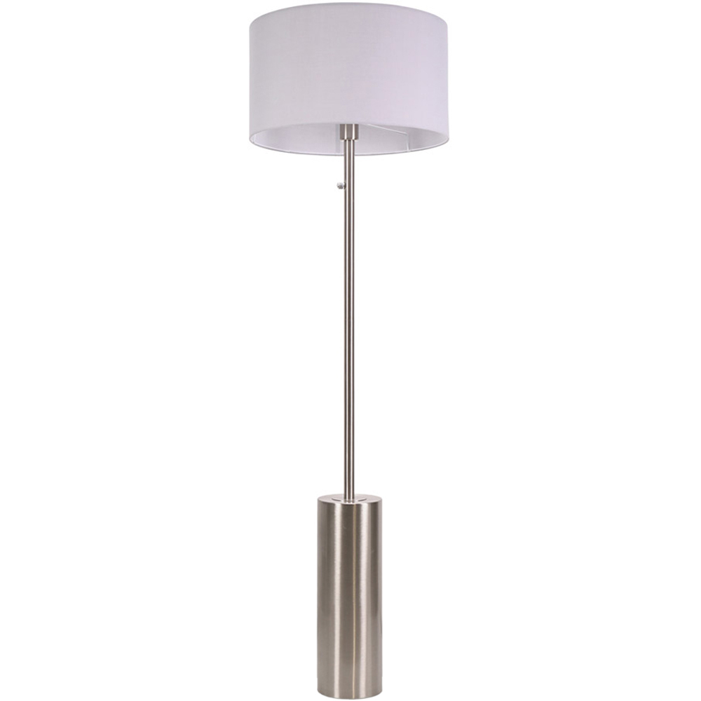 ValueLights Lexy Grey Shade Chrome LED Floor Lamp Image 1