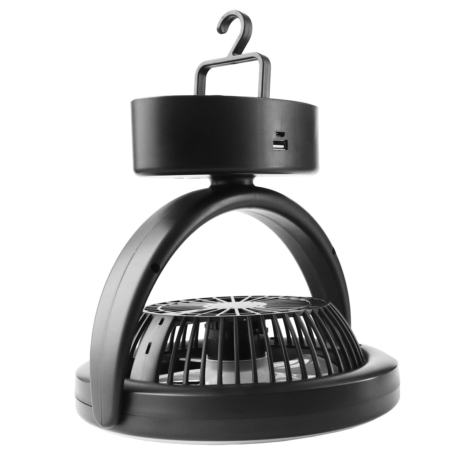 LED Camping Light and Fan Black Image 7