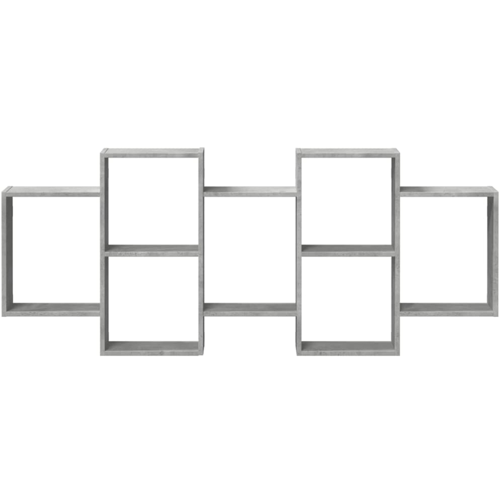 vidaXL 8 Shelf Concrete Grey Floating Wall Shelf Image 3