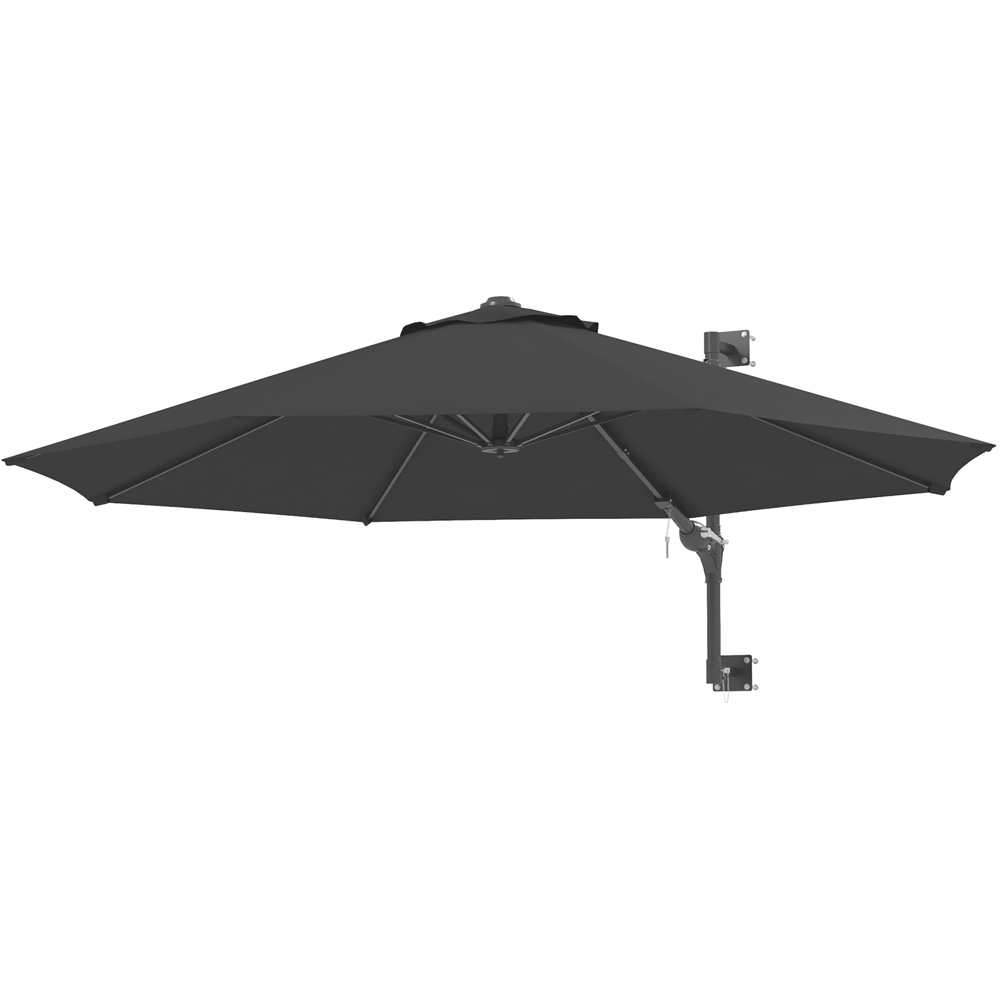 Outsunny Charcoal Grey Wall Mounted Parasol Image 1