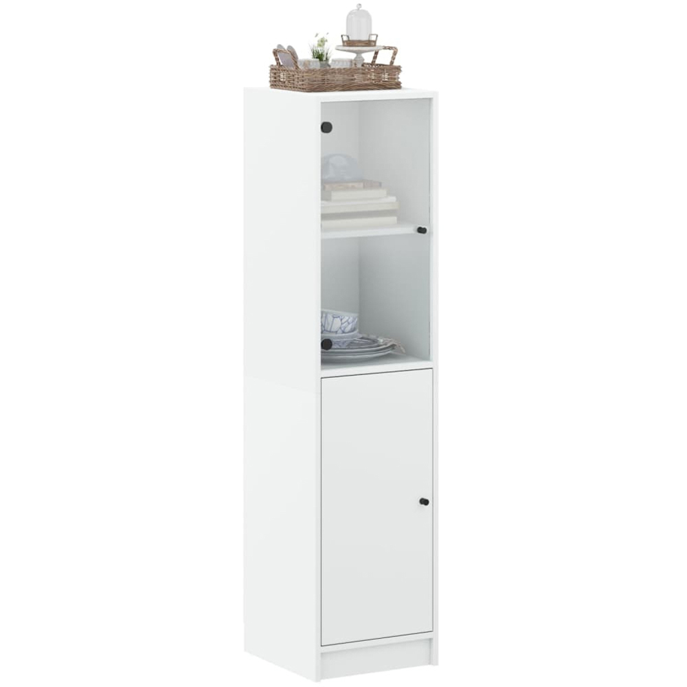 vidaXL 2 Door White Tall Highboard Image 4