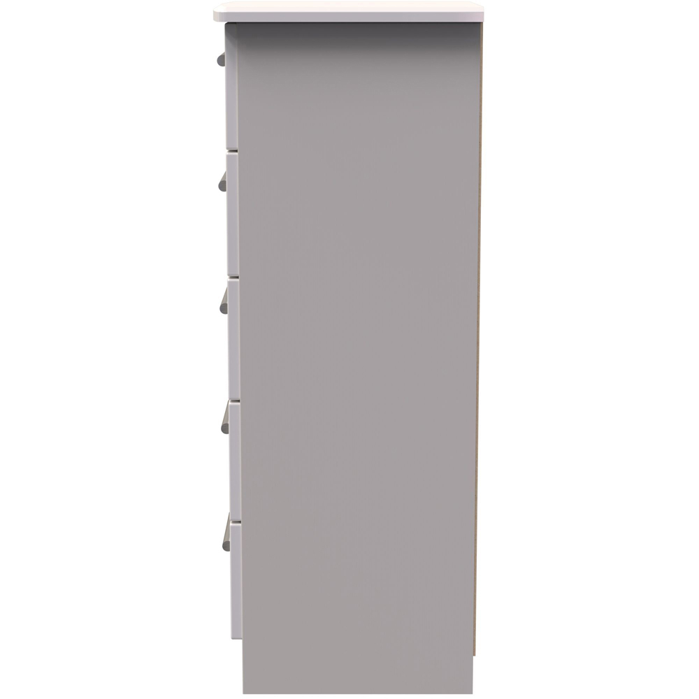Crowndale Knightsbridge 5 Drawer Kashmir Gloss Tall Bedside Cabinet Ready Assembled Image 4