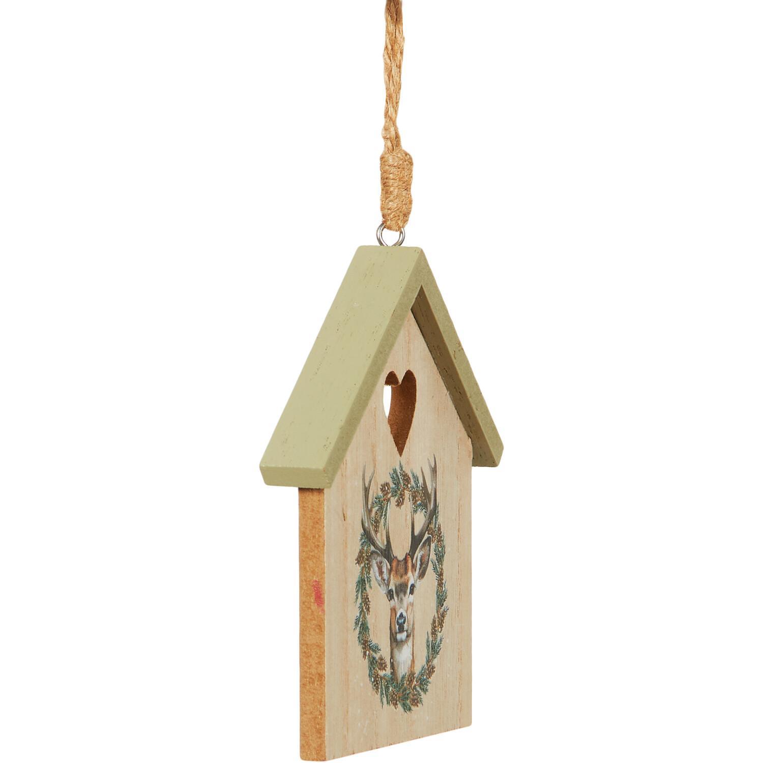 Scandi Wooden Stag Hanging Decoration Image 2