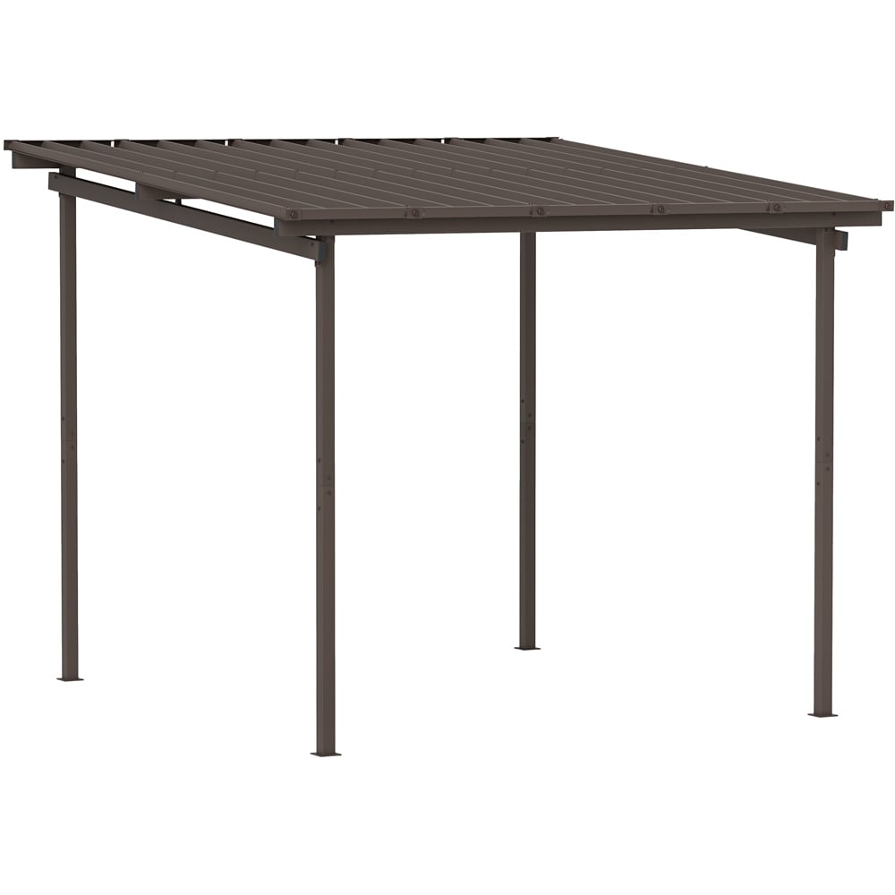Outsunny 3 x 3m Dark Brown Metal Waterproof Pergola Image 2