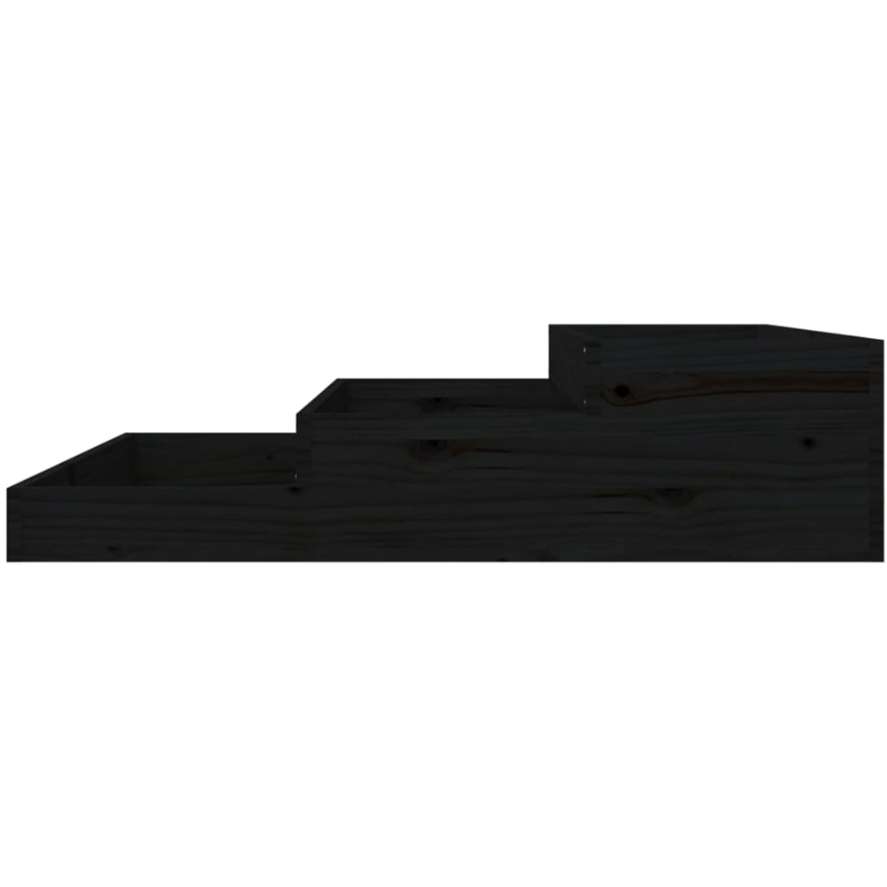 vidaXL Black Solid Pine Wood Stair-Step Design Garden Planter 27 x 107 x 107cm Image 5