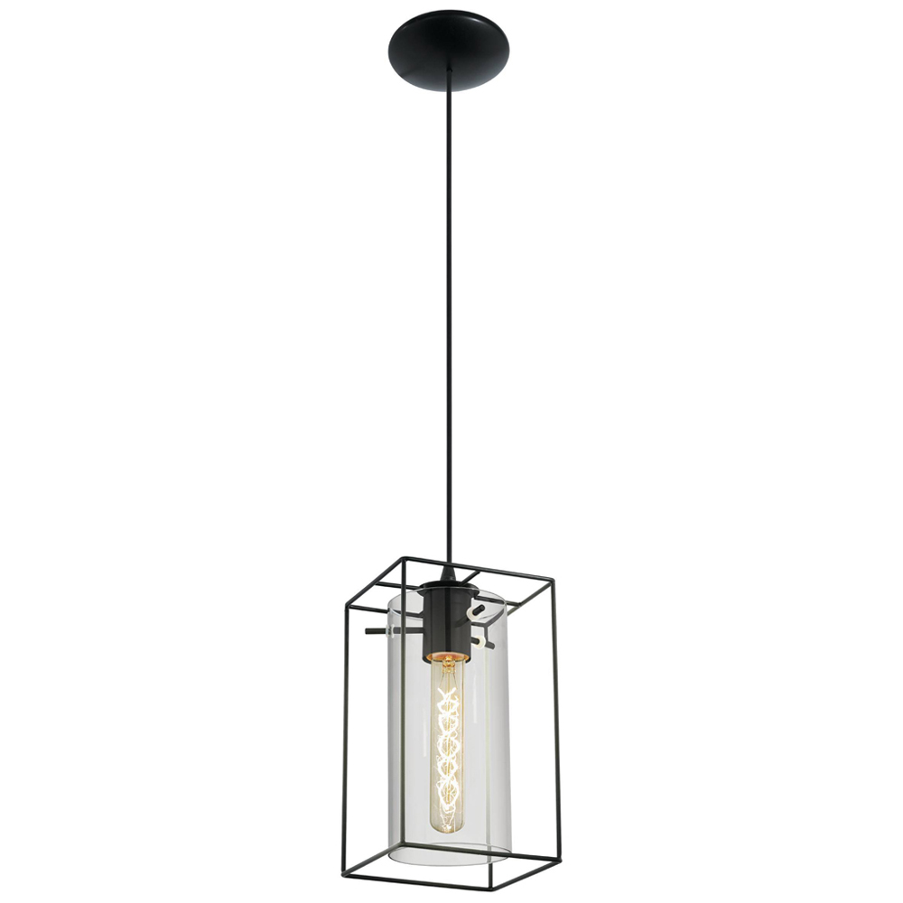 EGLO Loncino Caged Glass Pendant Light Image 1