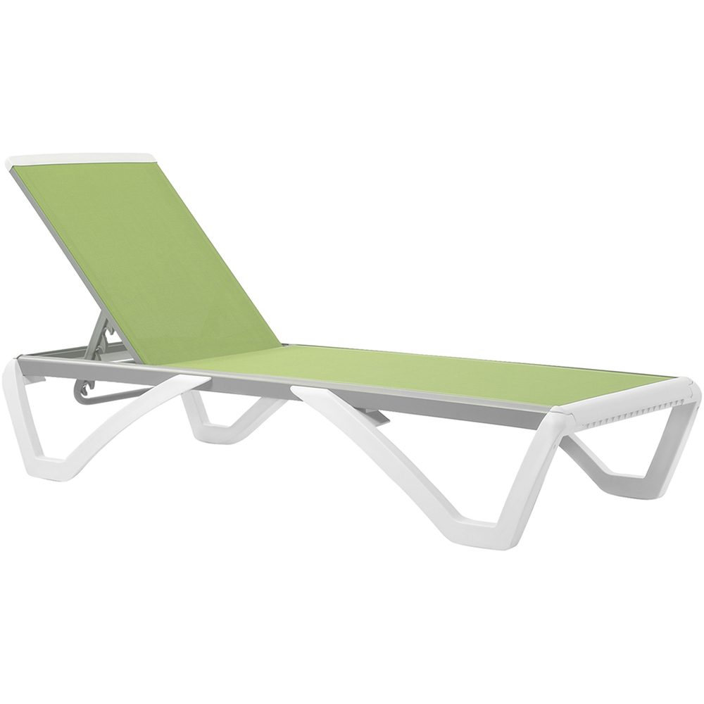 Outsunny Green 5 Level Adjustable Folding Sun Lounger Image 2