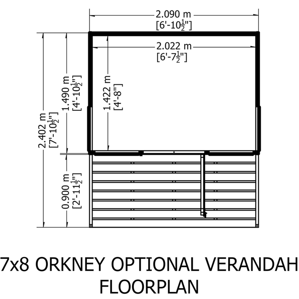 Shire Orkney 7 x 8ft Shiplap Apex Garden Shed Image 5