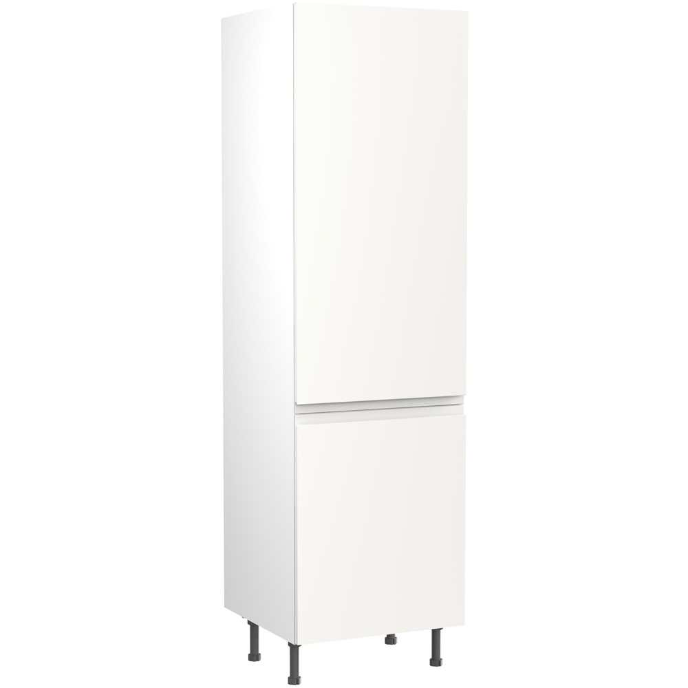 Kitchen Kit J-Pull Matt White Larder Cabinet Flatpack 600mm Image 1