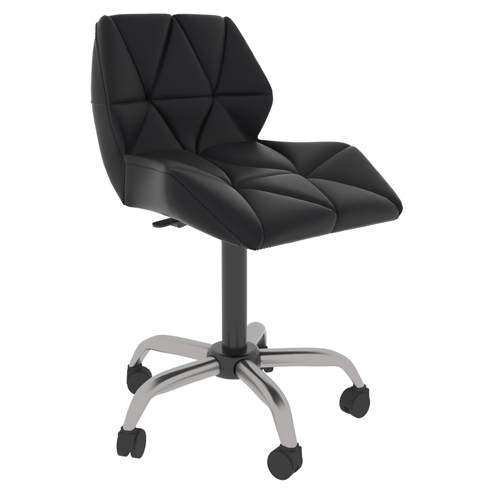 Vida Designs Geo Black PU Faux Leather Swivel Office Chair Image 2