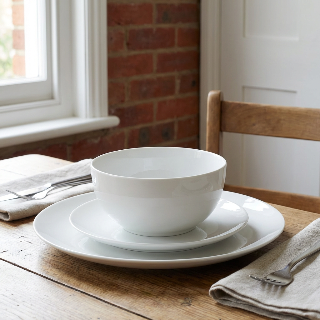 Regency White Porcelain Dinner Set of 12 Image 4