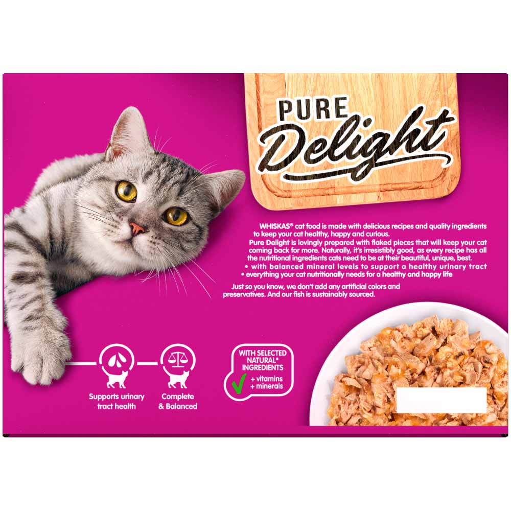 Whiskas 1+ Pure Delight Fish Selection in Jelly Cat Food 12 x 85g Wilko