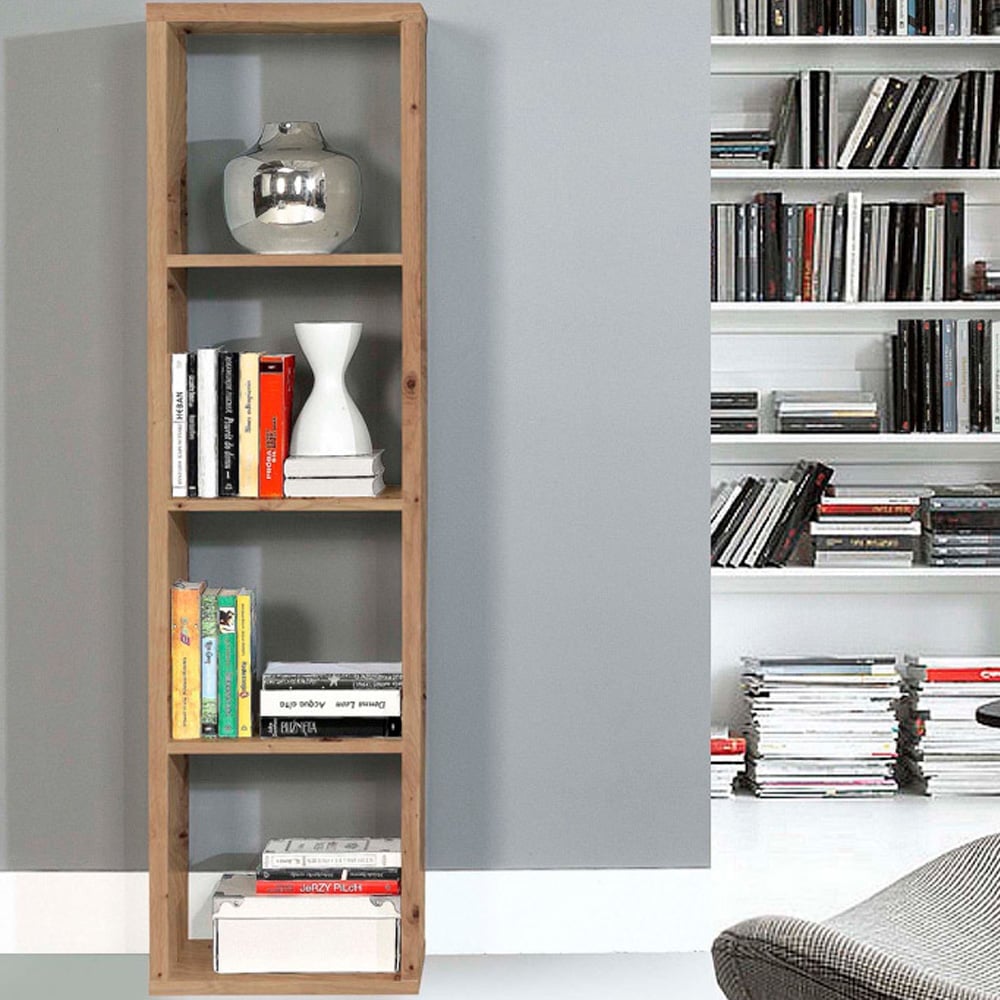 Florence Mauro 4 Shelf Artisan Oak Bookshelf Image 1