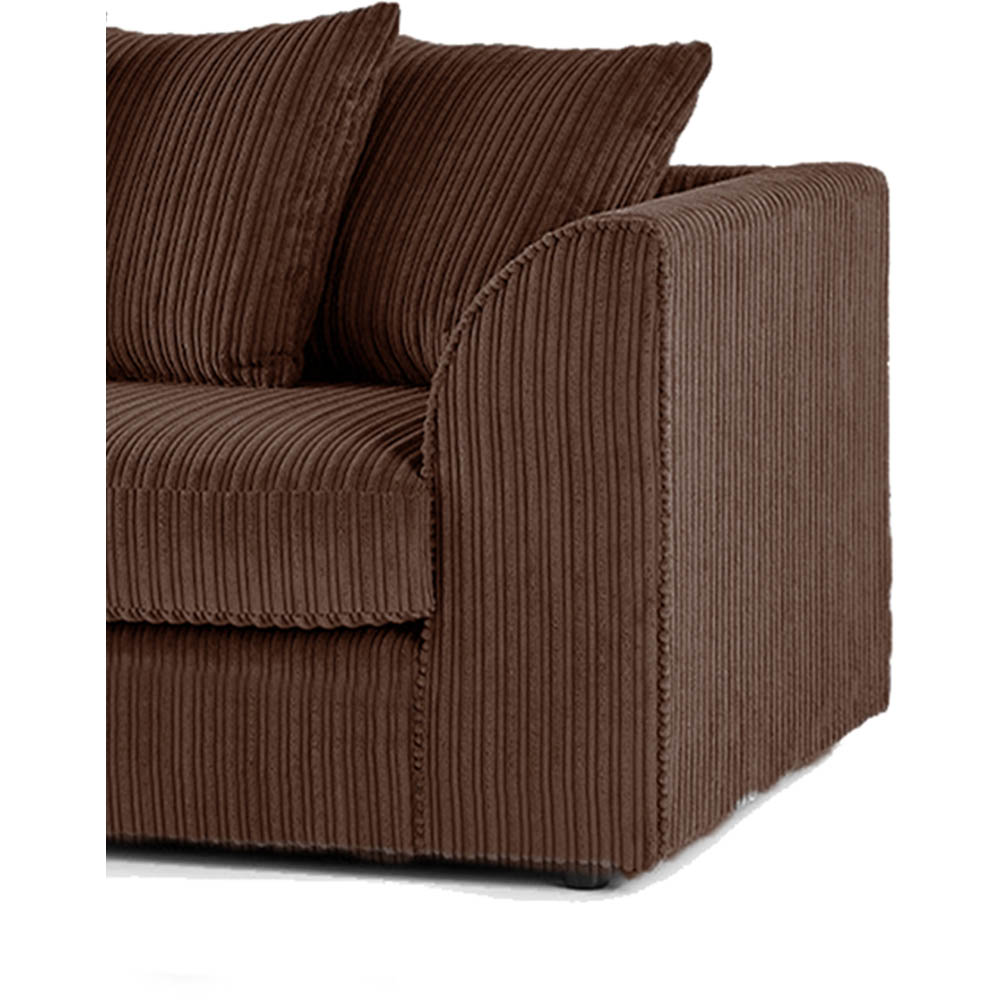 Luxor 4 Seater Chocolate Jumbo Cord Left Hand Facing Scatter Back L Shaped Corner Sofa Set Image 3