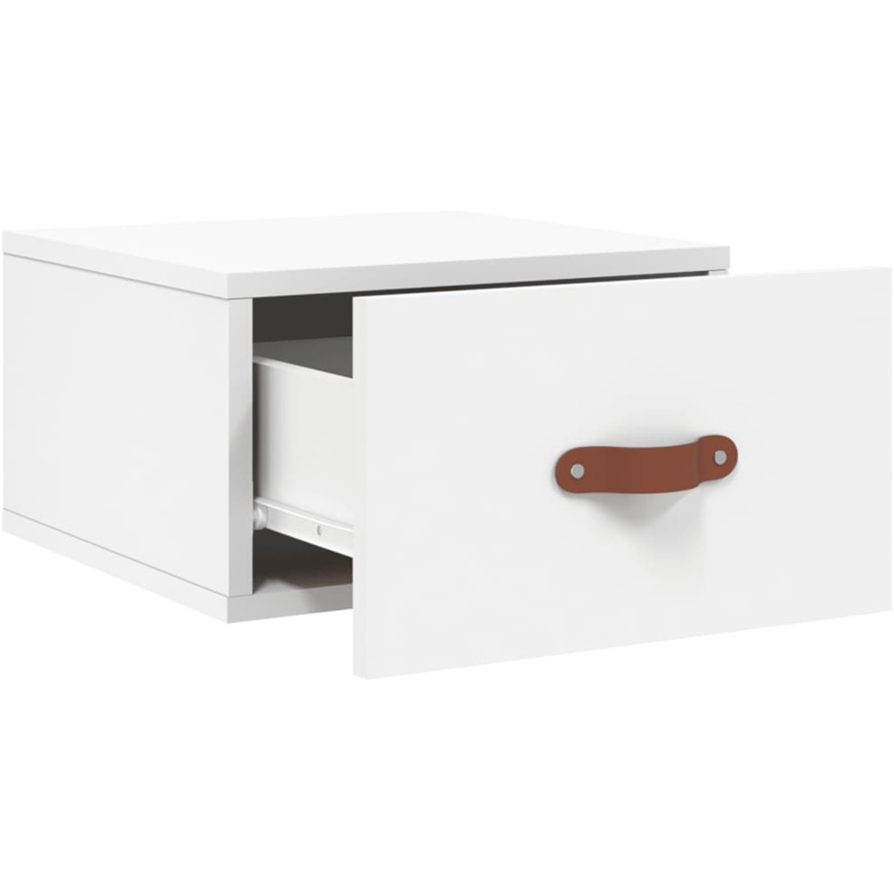 vidaXL Singe Drawer White Wall Mounted Bedside Table Image 6