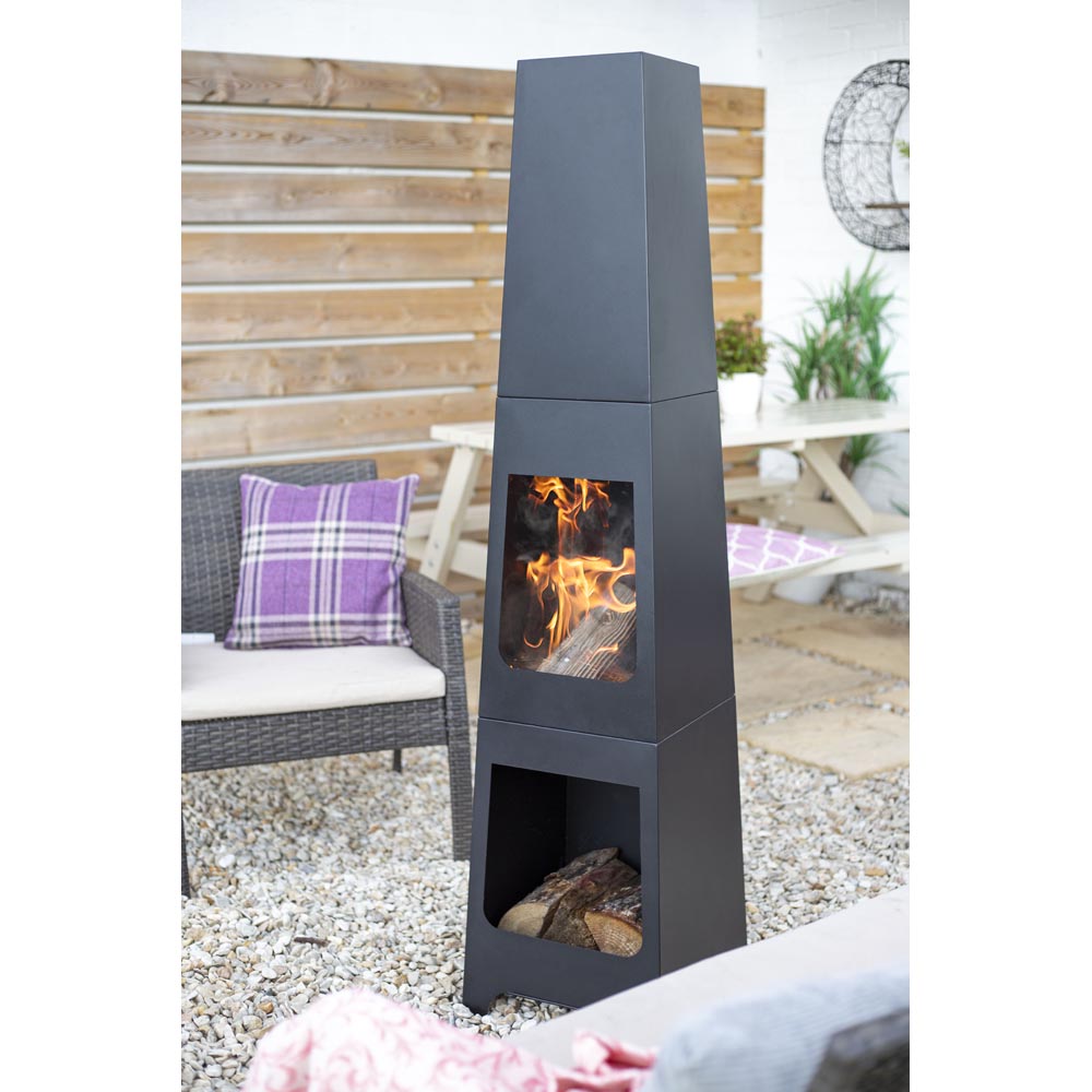 La Hacienda Malmo Steel Chimenea with Log Store Image 4