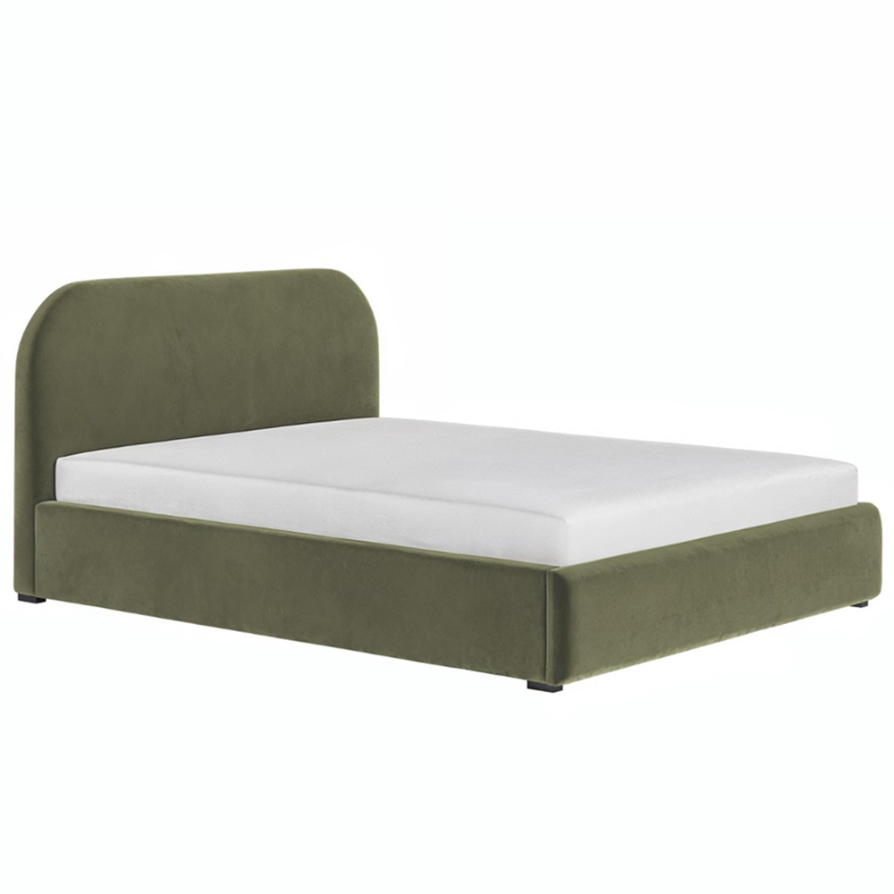 Flair Alba Double Khaki Velvet Ottoman Bed Image 2