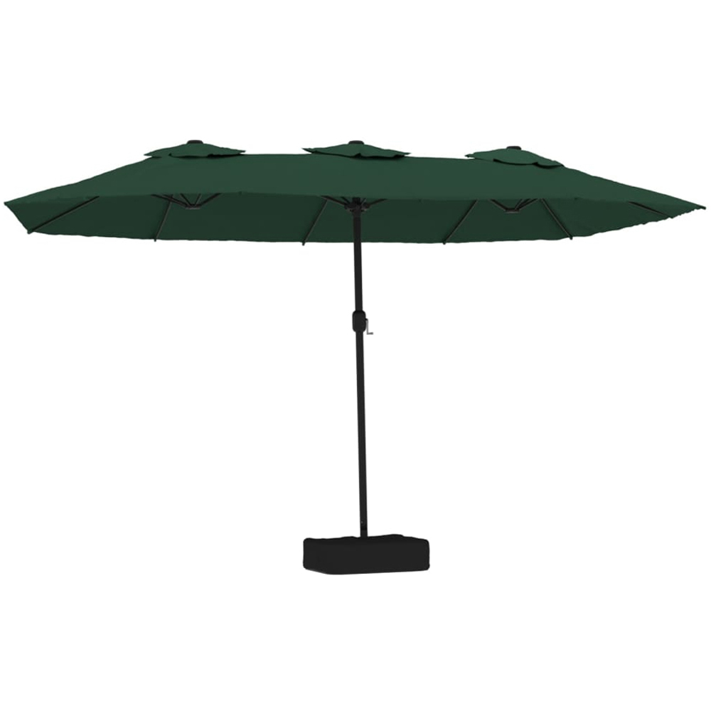 vidaXL Green LED Double Head Parasol 4.5 x 2.6m Image 1