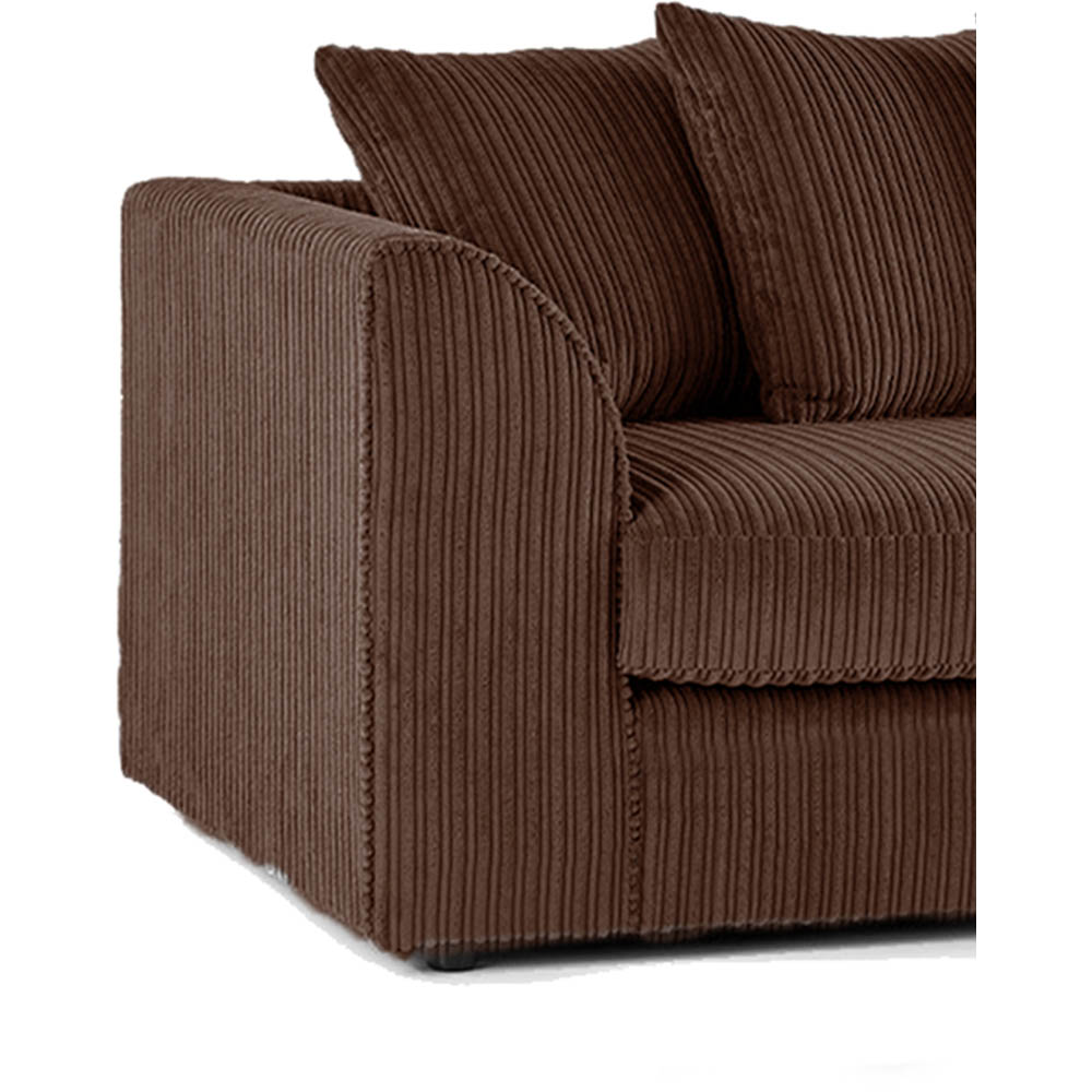 Luxor 4 Seater Chocolate Jumbo Cord Right Hand Facing Scatter Back L Shaped Corner Sofa Set Image 4