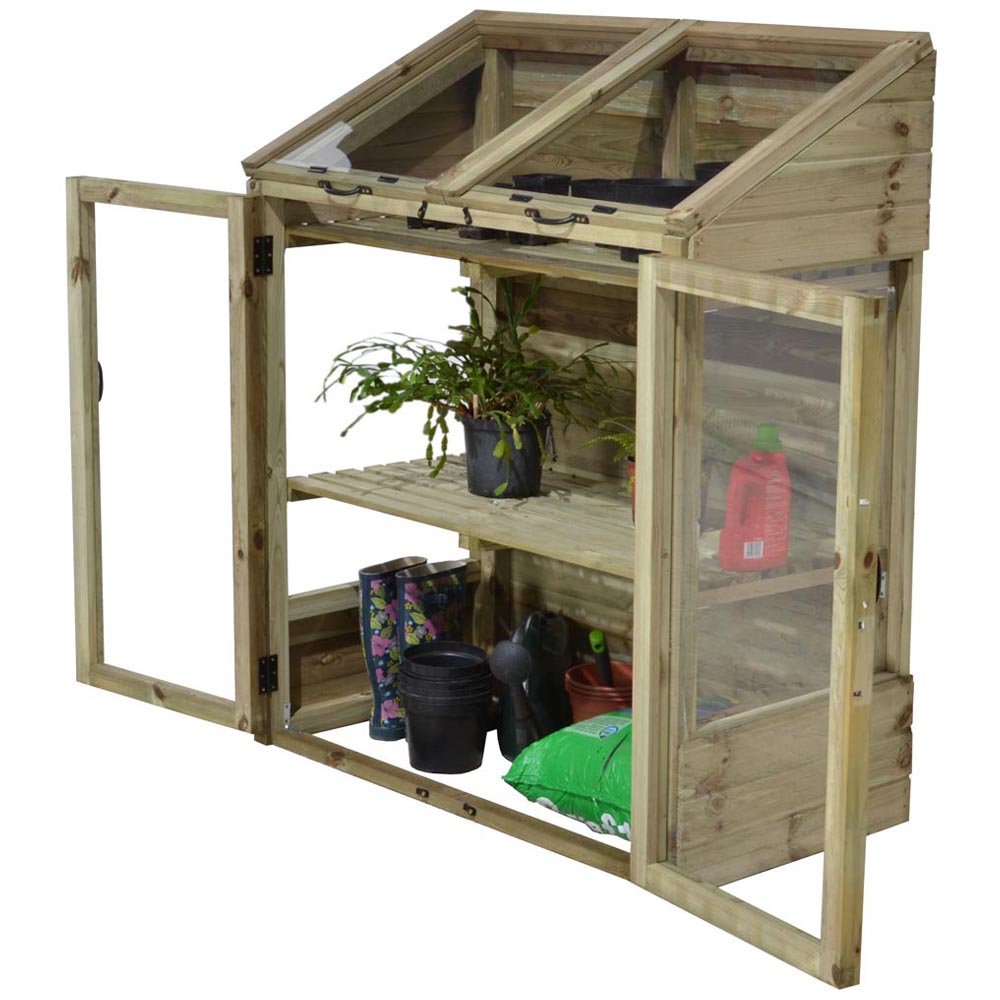 Forest Garden Softwood 4 x 2ft Mini Greenhouse Image 6