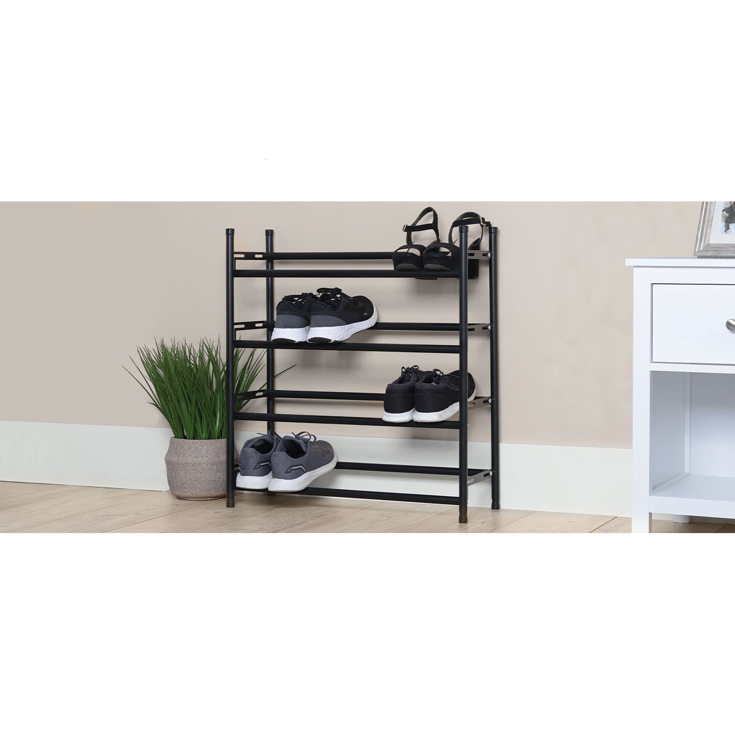 Malmo 4 Tiered Adjustable Shoe Rack Image 1