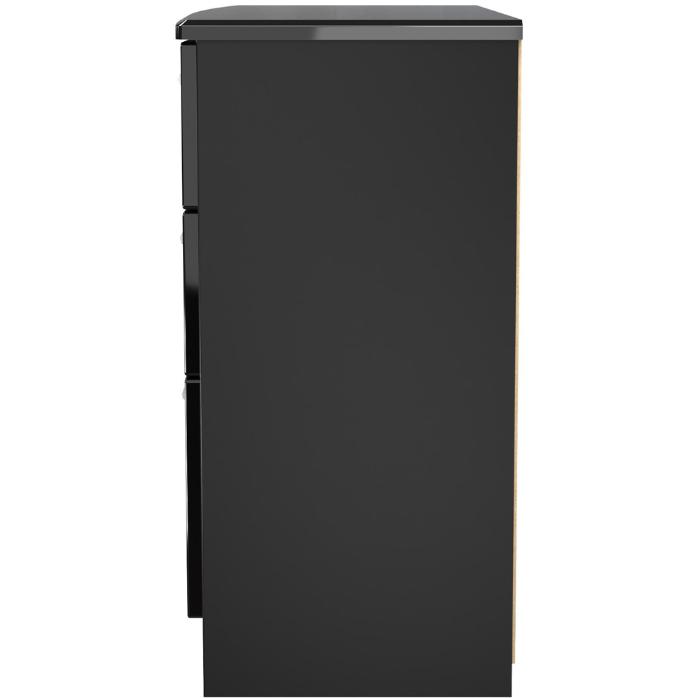 Crowndale Knightsbridge 6 Drawer Black Gloss and Black Wide Chest of Drawers Ready Assembled Image 6