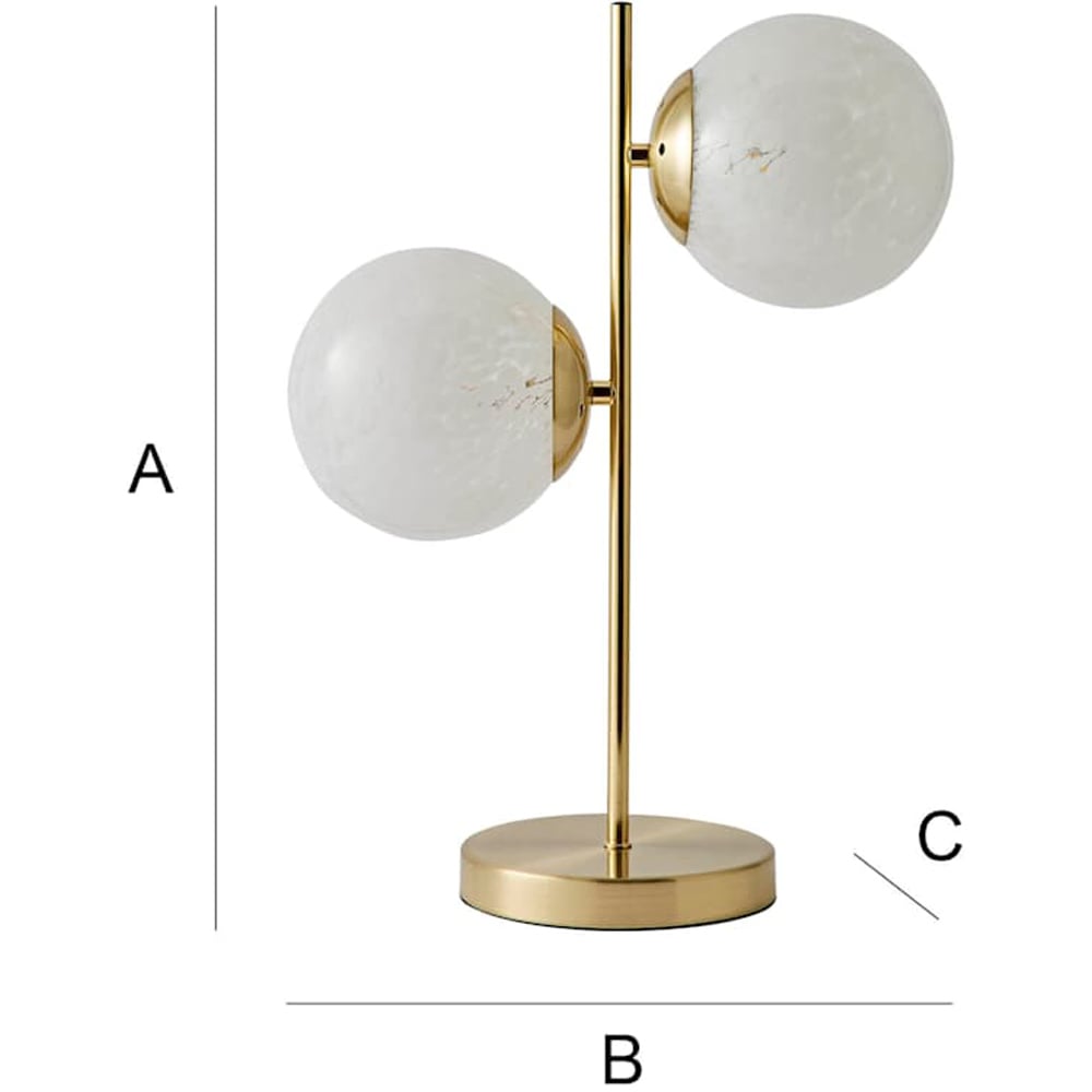 ValueLights Jas White Confetti Glass Globe Shade Gold 2 Way LED Ceiling Light with Bulb Image 7