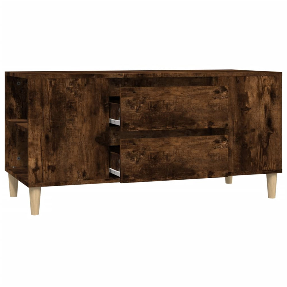 vidaXL 2 Drawer 4 Shelf Smoked Oak TV Cabinet Image 5
