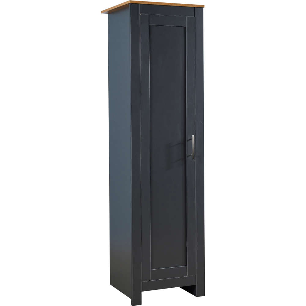 Home Source Camden Single Door Graphite Bedroom Slim Wardrobe Image 2
