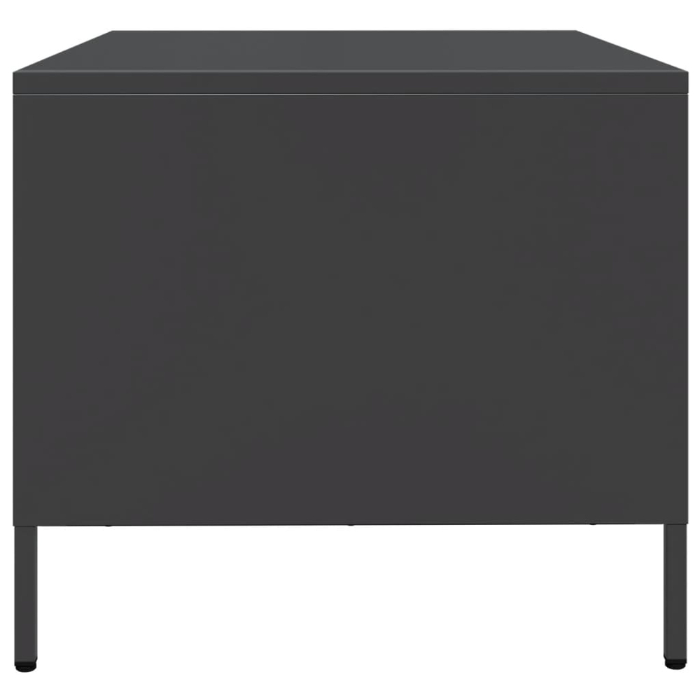 vidaXL 2 Drawer Black Steel Industrial Style TV Cabinet Image 6