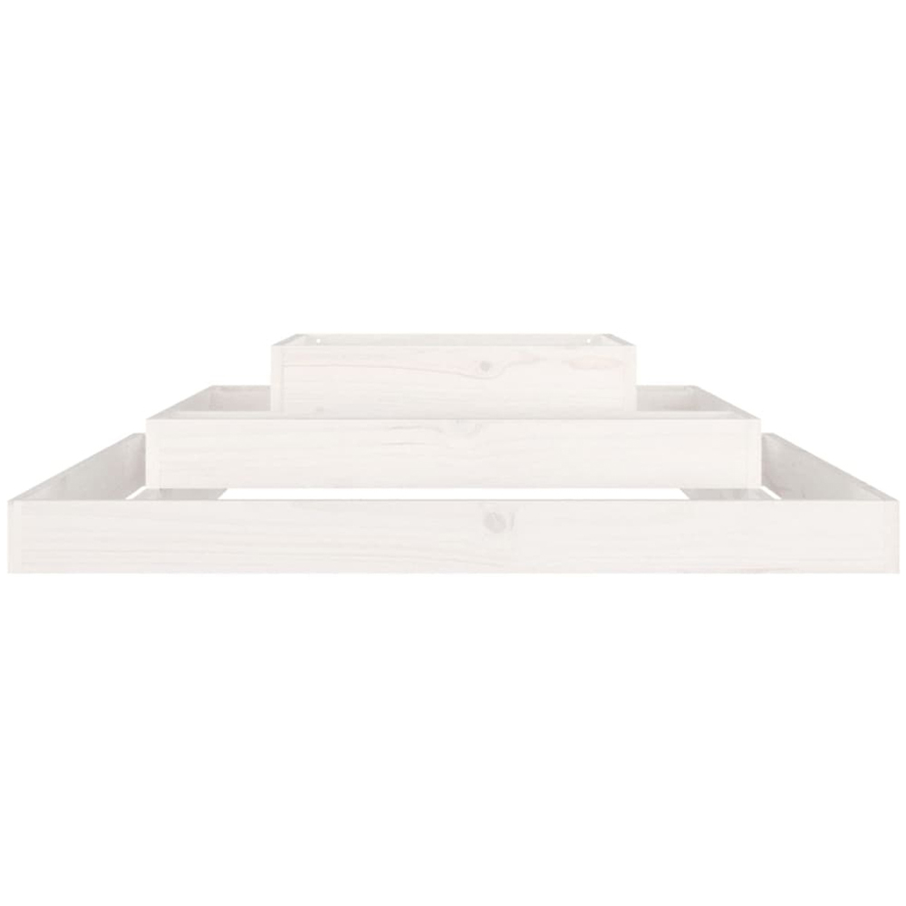 vidaXL White Solid Wood Square Planter Box 110 x 110 x 27cm Image 3