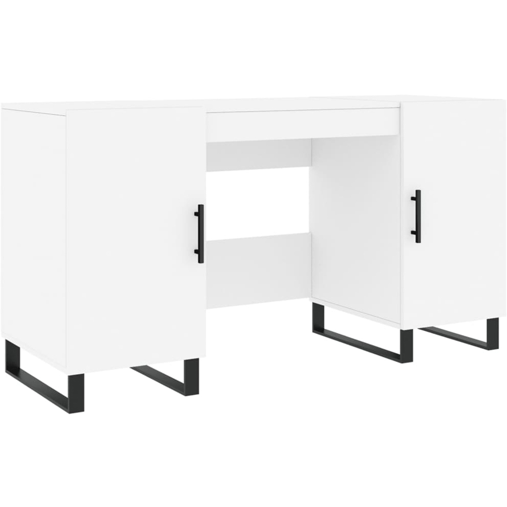 vidaXL 2 Door Computer Desk White Image 2