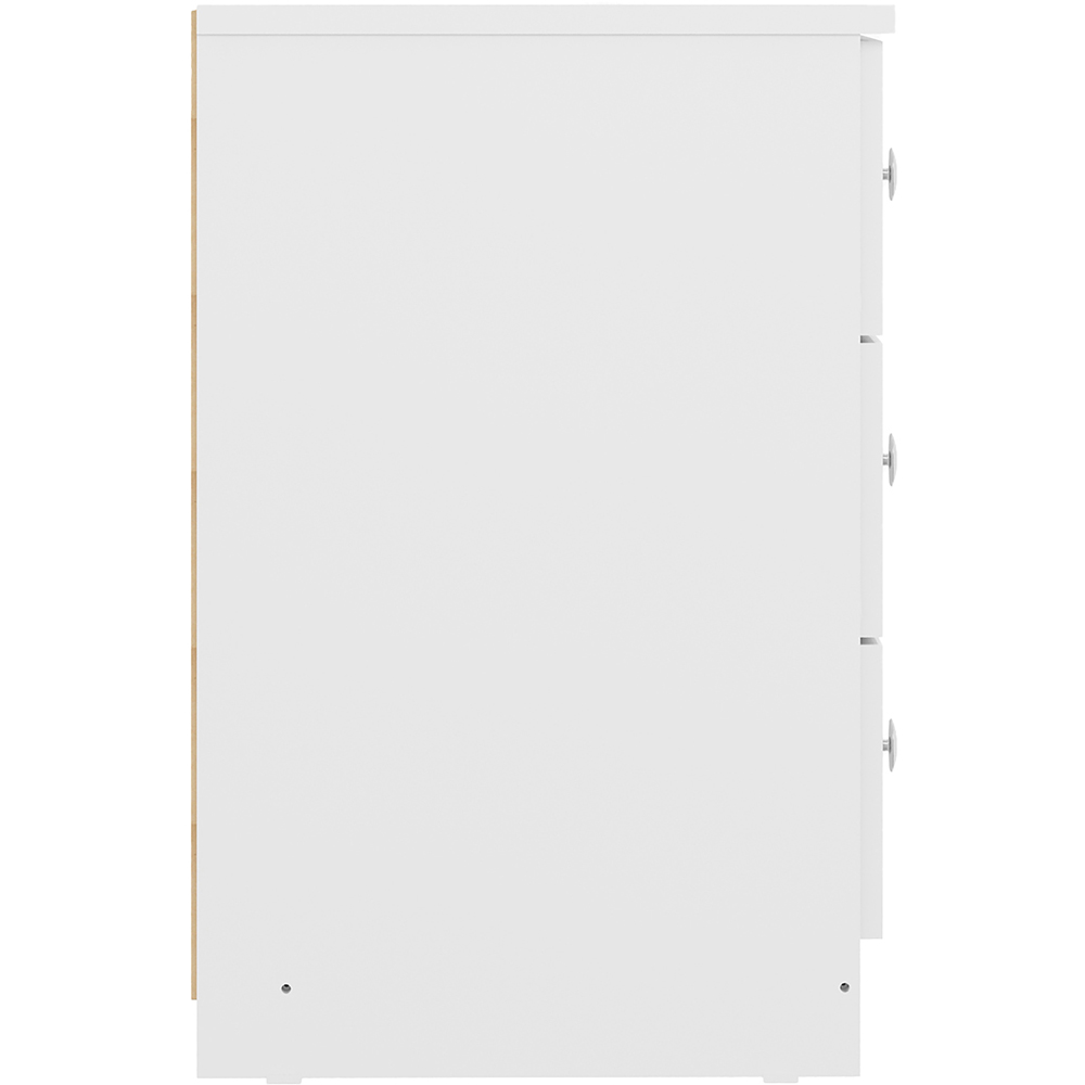 Seconique Denver 3 Drawer White Gloss Bedside Table Image 6
