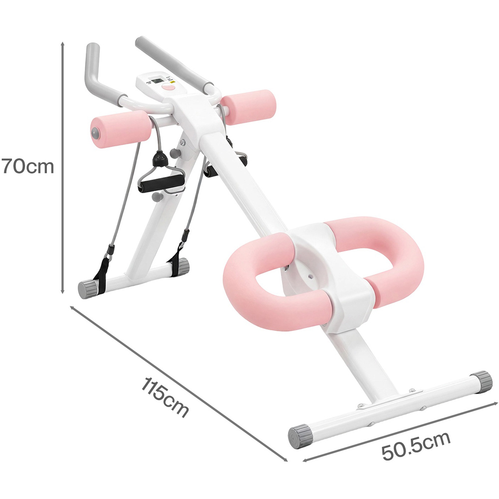 Spector Centra White and Pink Foldable Ab Trainer Machine with LED Monitor Image 9