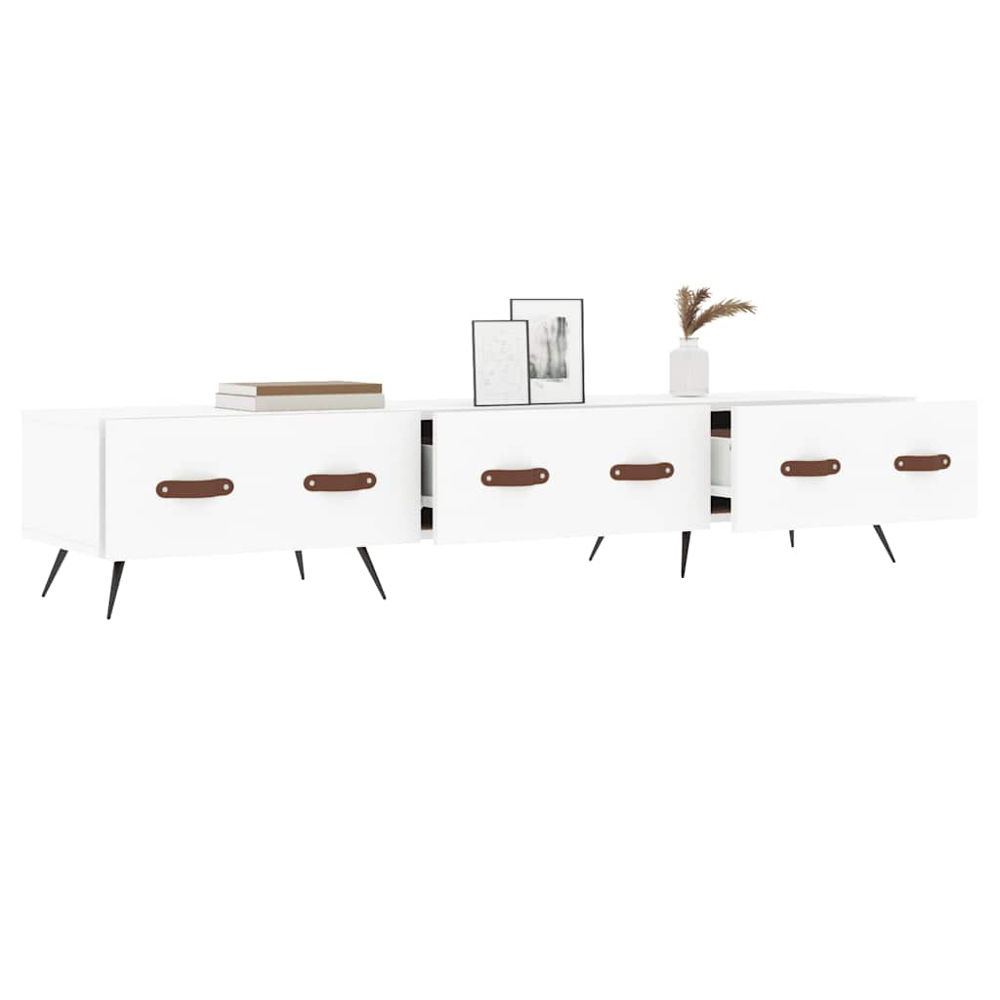 vidaXL 3 Drawer White TV Cabinet Image 4