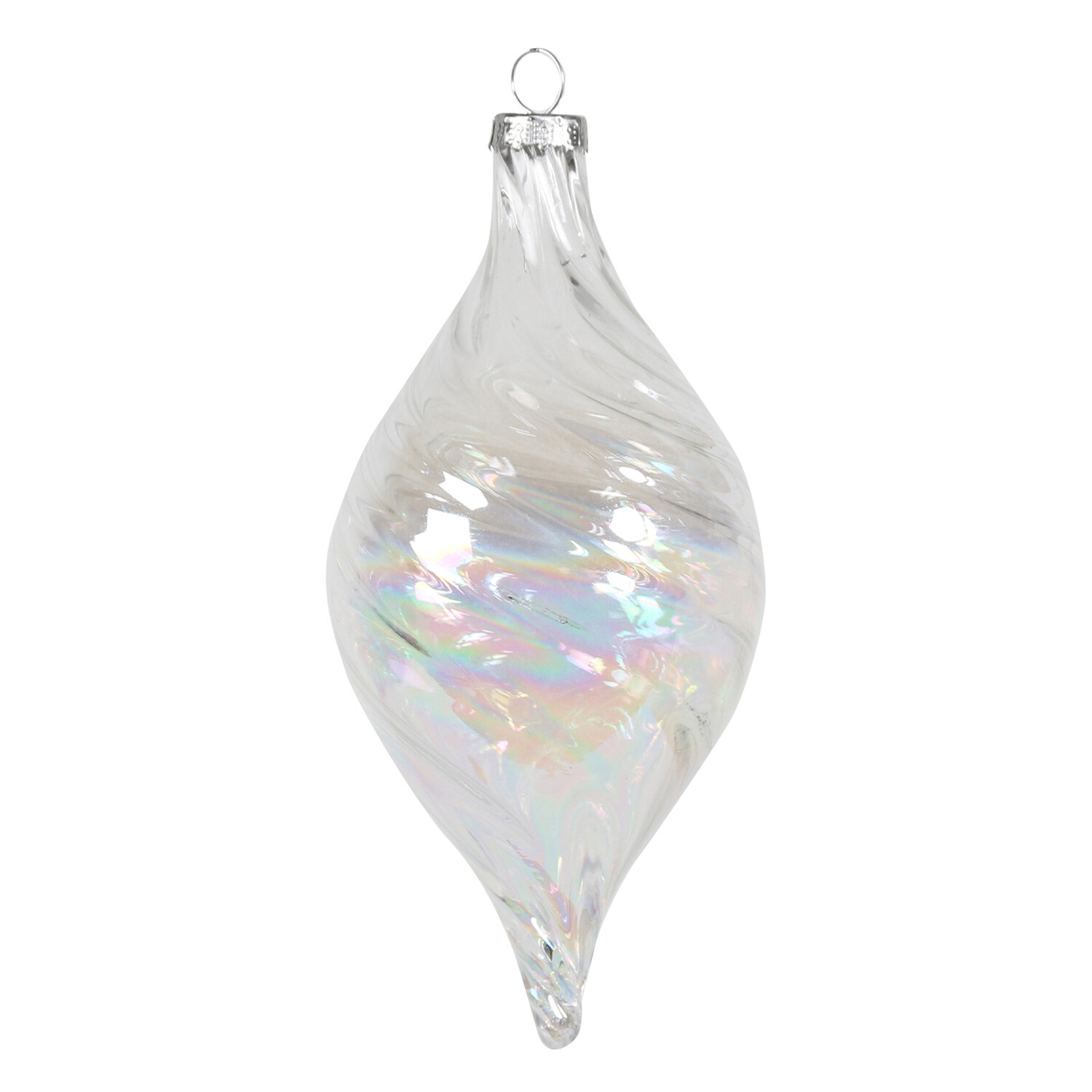 Frosted Fairytale Iridescent Lustre Swirl Bauble Image 3