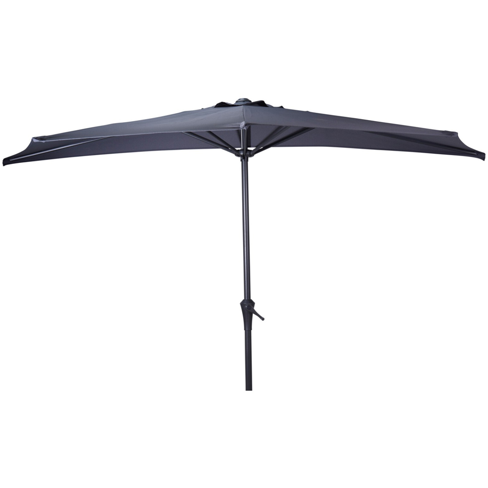 Jack Stonehouse Dark Grey Halfround Parasol 2.7m Image 3