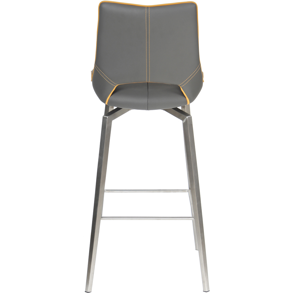Mako Graphite Grey Swivel Leather Effect Bar Chair Image 4