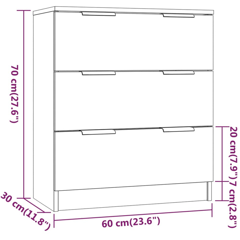 vidaXL 4 Door 3 Drawer Concrete Grey Sideboard Image 8