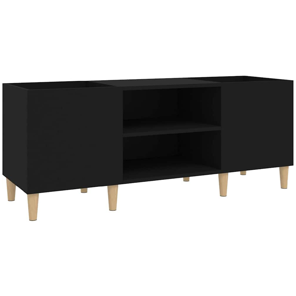 vidaXL 2 Shelf Black Record Cabinet Image 2