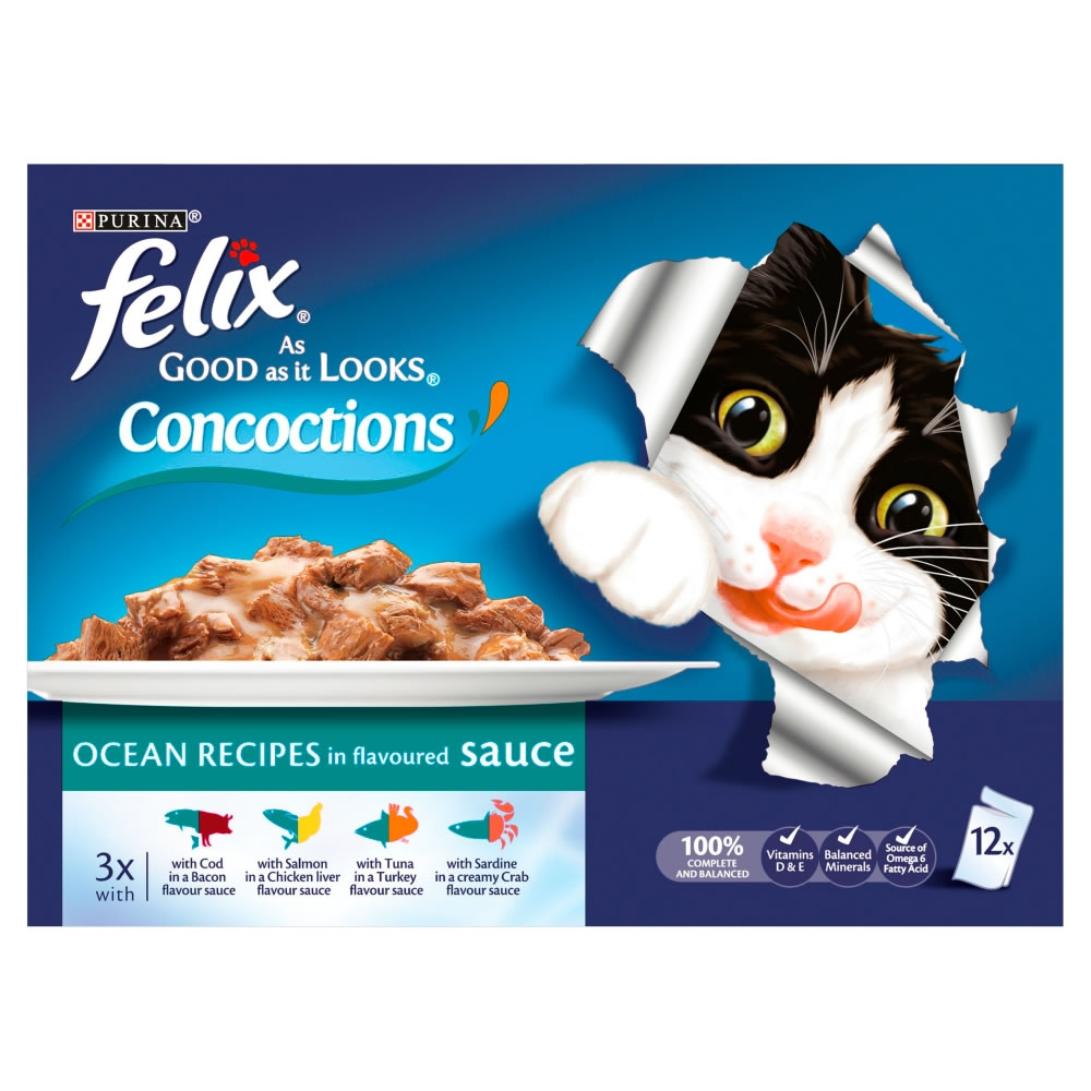 Felix As Good As It Looks Cat Food Concoction Ocean Mix 12 x 100g Image 1