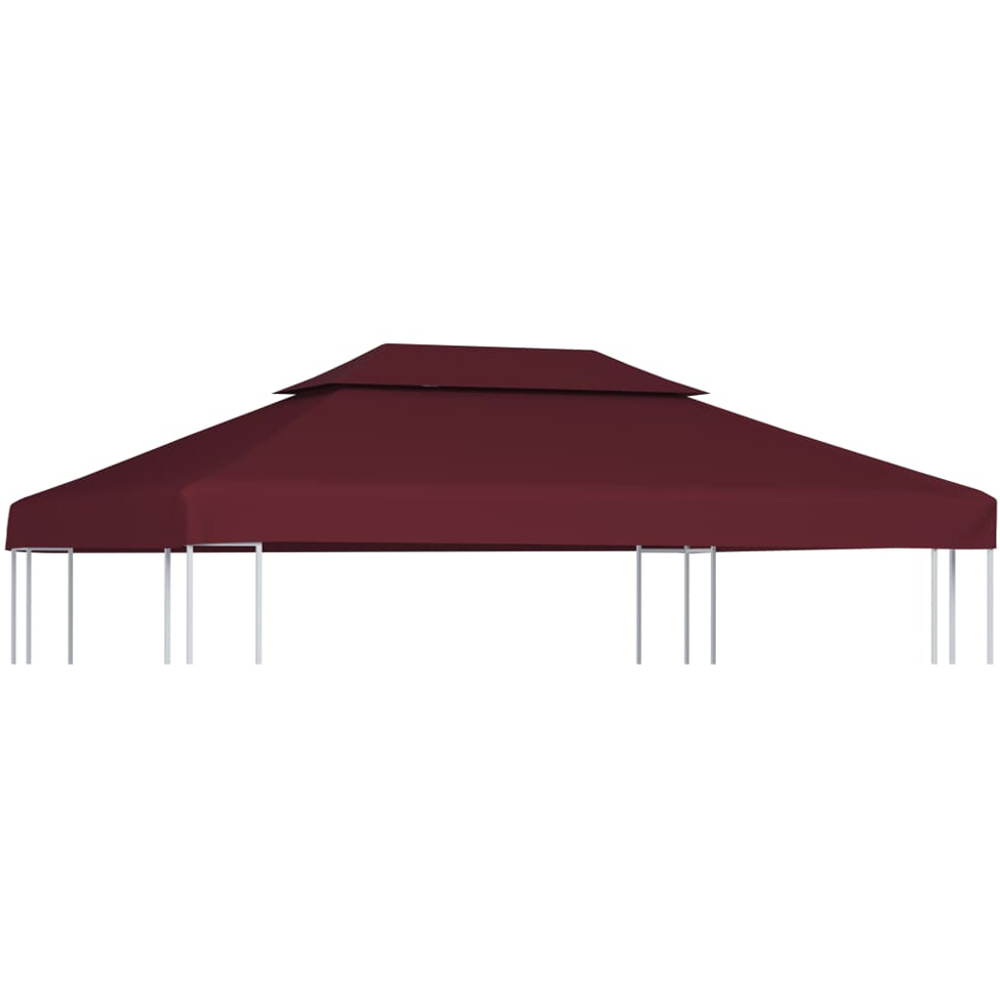 vidaXL 4 x 3m 2-Tier Red Gazebo Top Cover Image 2