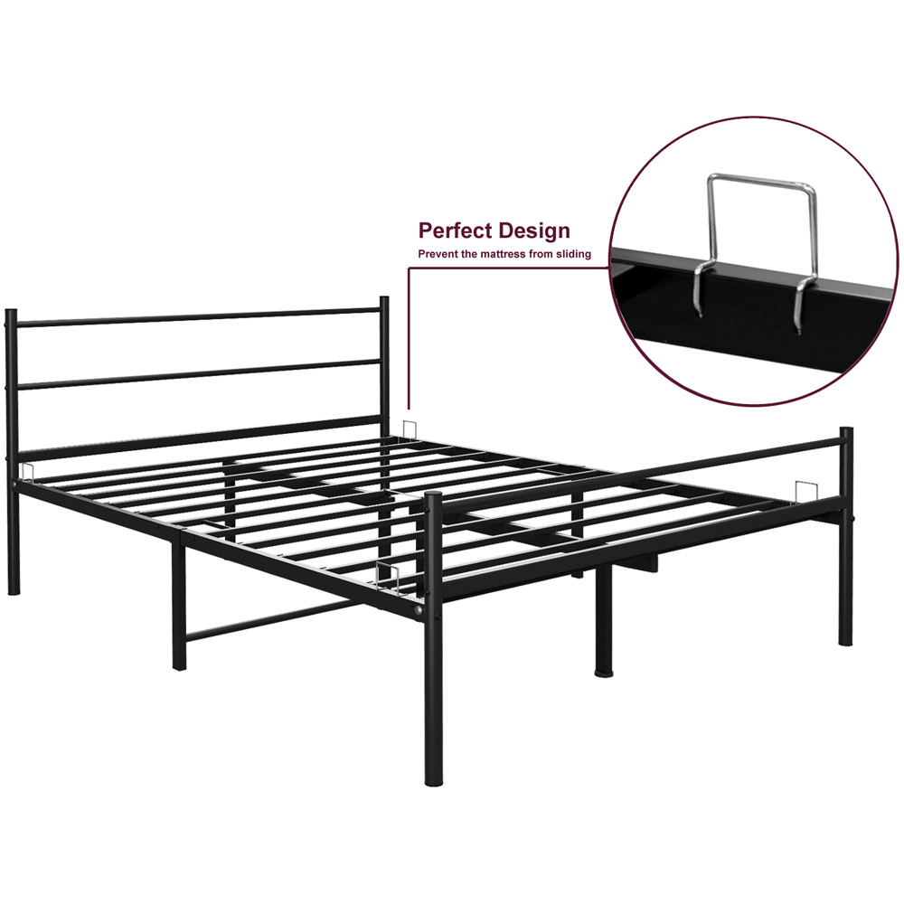 House Of Home Double Black Extra Strong Metal Bed Frame Image 4