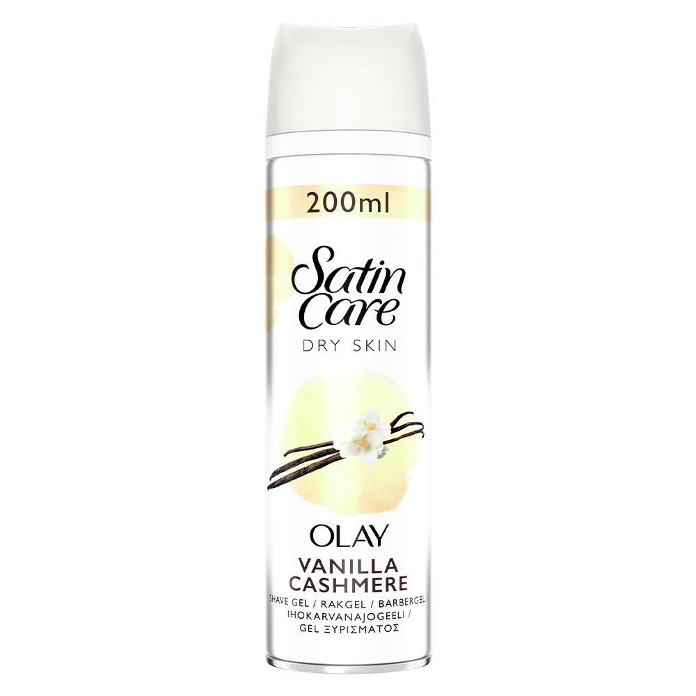 Gillette Satin Care with Dry Skin Vanilla Cashmere Olay Shaving Gel 200ml Image 1