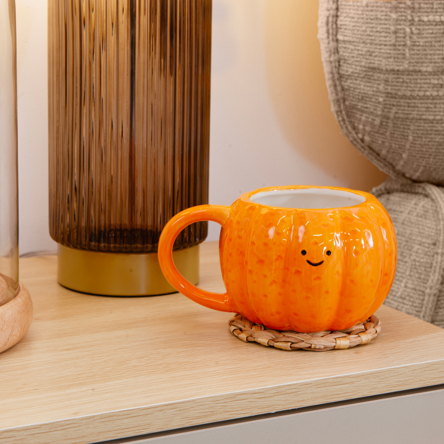 Smile Pumpkin Mug Orange Image 2