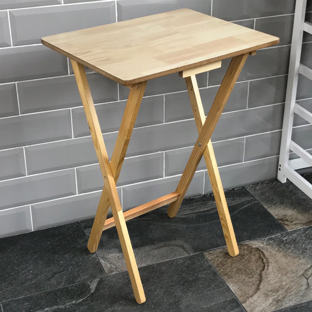 Home Vida Folding Snack Table Natural Pine Image 6