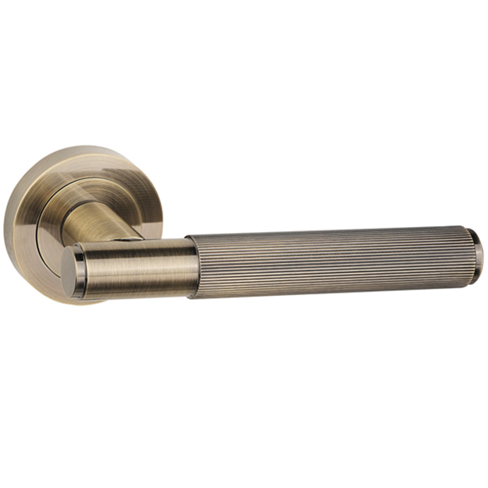 Golden Grace Antique Brass Straight T-Bar Linear Door Handle Set Image 3