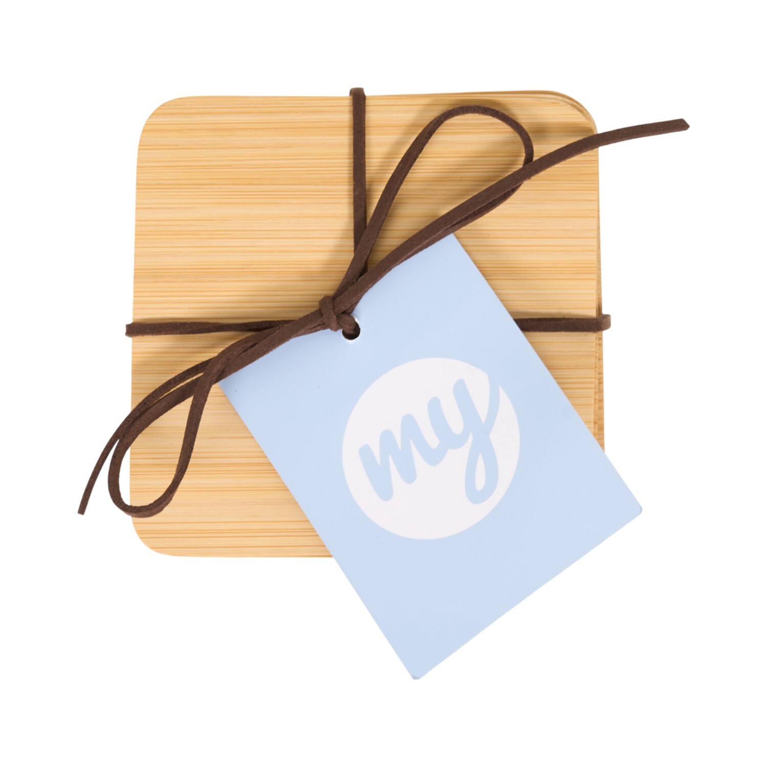 Pack of 4 Bamboo Coasters Natural Image 5
