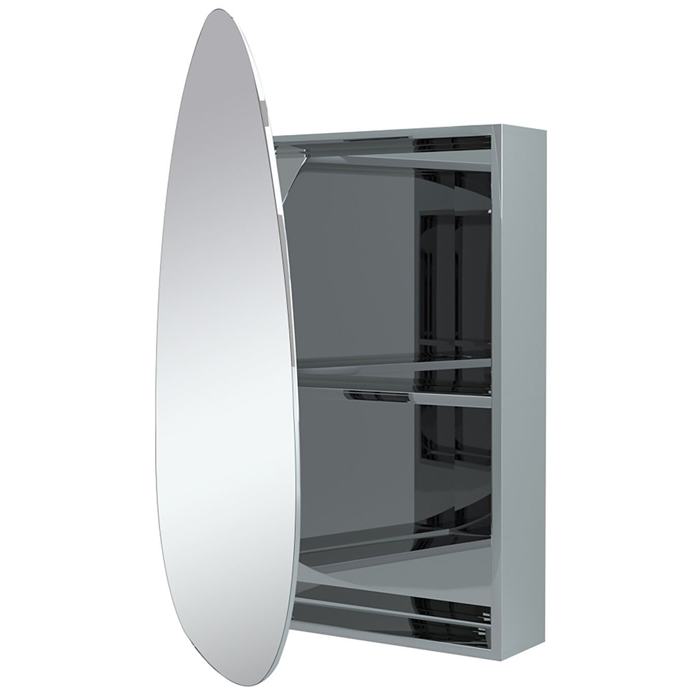 Denver Bathroom Mirror Cabinet - Silver Image 4